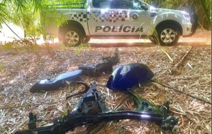 Peças de moto furtada do guincho de Guararapes são encontradas em rio