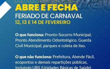 Prefeitura de Araçatuba decreta ponto facultativo entre 12 e 14 de fevereiro