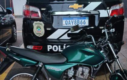 Polícia Civil recupera moto furtada em Três Lagoas