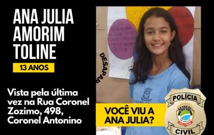 Policia Civil solicita apoio dos veículos de imprensa no estado para encontrar criança desaparecida