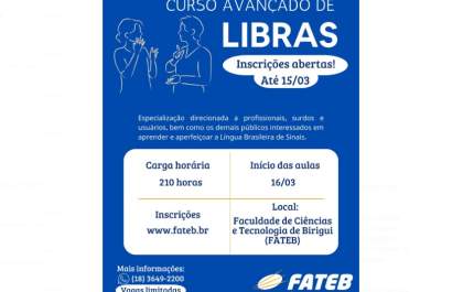 Fateb abre inscrição para cursos de aperfeiçoamento de Libras e de Inclusão Educacional do TEA
