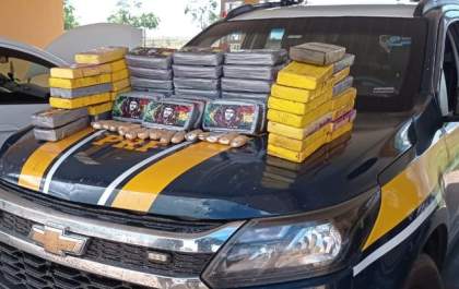 PRF apreende 59 kg de cocaína na BR-267