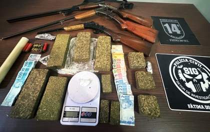 Homem é preso por tráfico de drogas e posse de arma de fogo