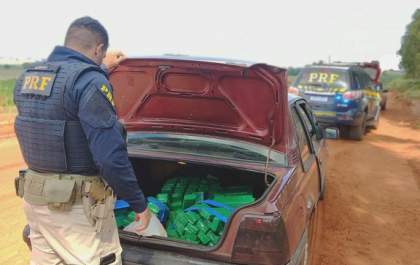 PRF apreende 104 Kg de maconha e prende dupla em Mundo Novo (MS)