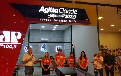 Confiram as fotos da inauguração dos estúdios Agitta Cidade e Jovem Pan no Shopping Três Lagoas