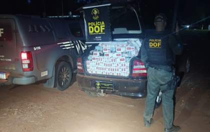 Veículo com placa de Três Lagoas, carregado com cigarros ilegais é apreendido pelo DOF