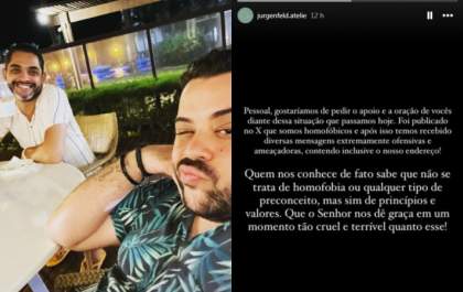 <p>Ateliê em SP se recusa fazer convites de casamento para casal homossexual</p><p></p><p></p><p></p><p></p><p></p><p></p><p></p><p></p><p></p>