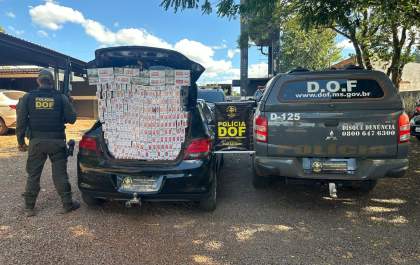 DOF apreende veículo carregado com cigarros ilegais