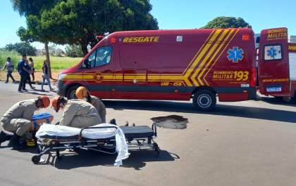 Acidente na avenida Capitão Olinto Mancini deixa motociclista ferido