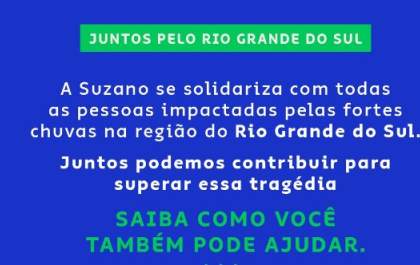 Suzano se solidariza com vítimas de enchentes no RS