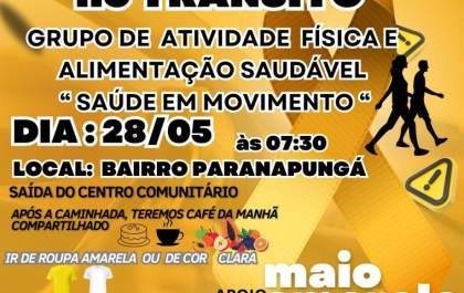 Corrida em alusão ao Maio Amarelo será promovida em Três Lagoas na terça-feira