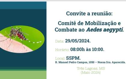 Saúde convoca população para reunião do comitê de combate à dengue nesta quarta-feira (29)