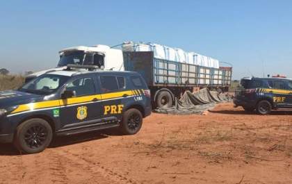PRF intercepta caminhão boliviano com grande carga de cocaína e maconha