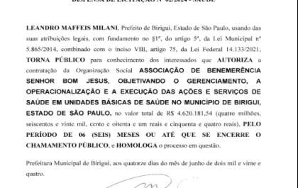 Prefeitura de Birigui contrata a Bom Jesus para gerenciar as UBSs