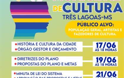 1º Fórum de elaboração da construção do Plano Municipal de Cultura será realizado amanhã