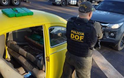 Homem que seguia com mais de 90 quilos de drogas para o Paraná é preso pelo DOF