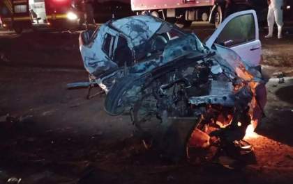 Motorista sobrevive a colisão entre caminhão e picape na MS-306