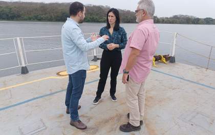 Secretária do Meio Ambiente visita obra na Hidrovia Tietê-Paraná