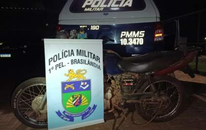 PM recupera motocicleta roubada em Brasilândia