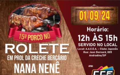 15ª edição do Porco no Rolete acontece no dia 1º de setembro
