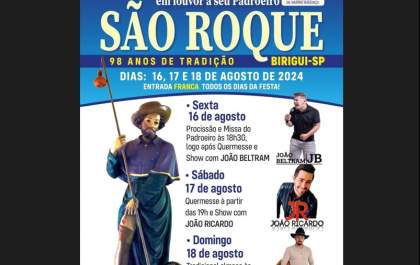 Começa nesta sexta a quermesse do bairro rural Baguaçu de Birigui