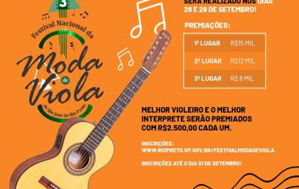 Festival de Moda de Viola vai premiar vencedores com R$ 40 mil