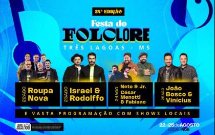 34ª Festa do Folclore começa hoje em Três Lagoas