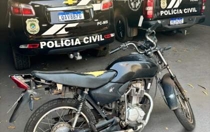Motocicleta furtada em Três Lagoas é encontrada pela Polícia e devolvida à dona