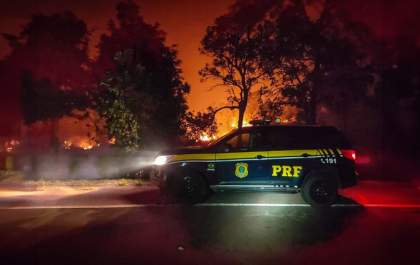 PRF monitora queimadas em áreas próximas a rodovias federais na região do MS