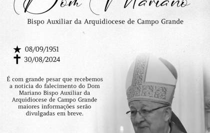 Nota de pesar pelo falecimento do Bispo Dom Mariano