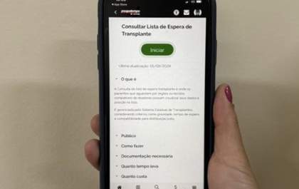 Pacientes à espera de transplante podem consultar posição na fila pelo app do Poupatempo