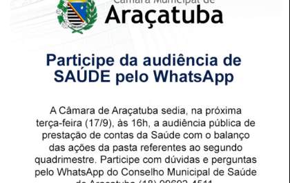 Câmara de Araçatuba sedia Audiência Pública de Saúde nesta terça-feira