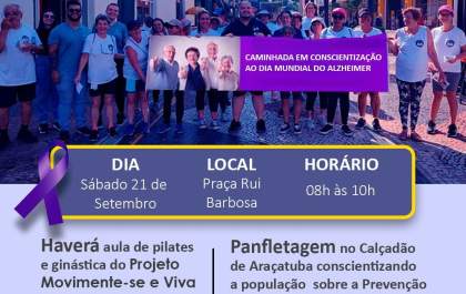 Associação fará caminhada de conscientização no Dia Mundial do Alzheimer