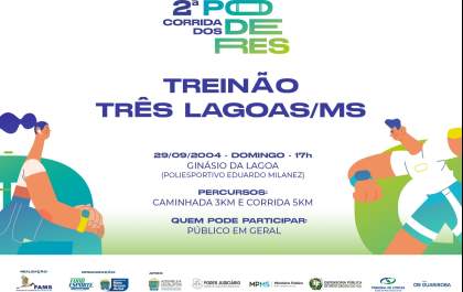 2ª Corrida dos Poderes: Três Lagoas recebe Treinão preparatório no dia 29