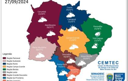 Sexta-feira tem previsão de queda na temperatura e tempo mais fechado
