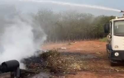 Fumaça de incêndio em aterro em Brejo Alegre incomoda moradores