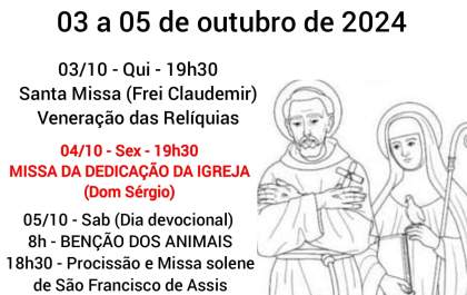 Bispo preside cerimônia na Paróquia São Francisco e Santa Clara nesta sexta