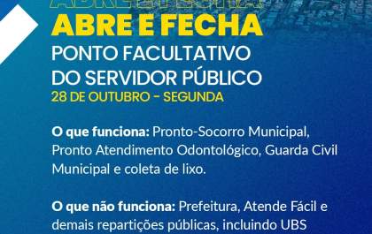 Prefeitura de Araçatuba decreta ponto facultativo no Dia do Servidor Público