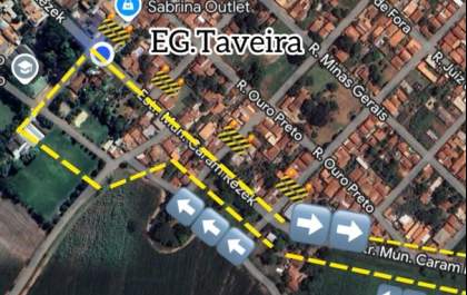 Obras na Caran Rezek alteram itinerário do transporte coletivo no Taveira