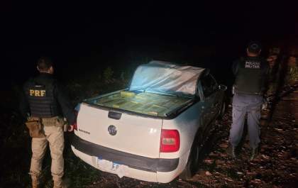 PRF e PM apreendem 809 kg de maconha e recuperam veículo roubado em MS