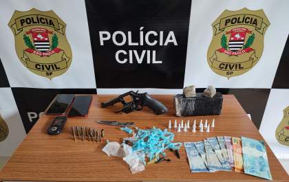 Polícia Civil de Aracanguá apreende arma e drogas em casa de investigado