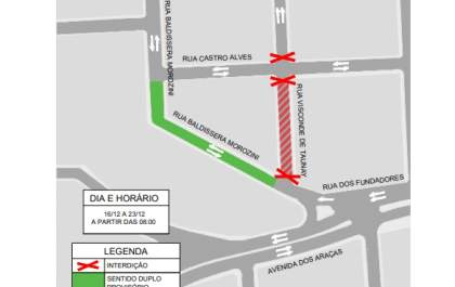 Rua próxima ao Bom Prato será interditada a partir desta segunda-feira