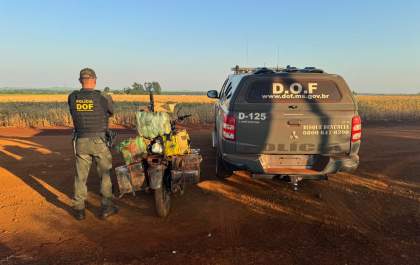 Homem é preso pelo DOF com mais de 150 quilos de drogas em motocicleta