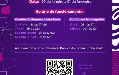 Andradina recebe as carretas do São Paulo Por Todas: Saúde e Empreendedorismo