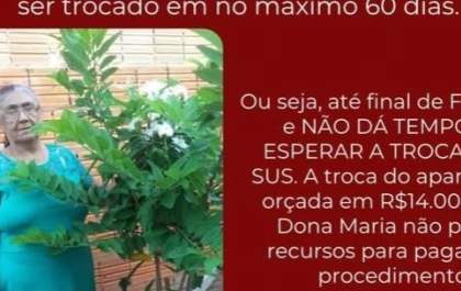 Vaquinha solidária busca ajudar Dona Maria na troca urgente de marca-passo