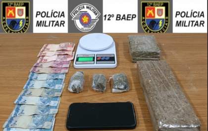 PM prende jovem com 1,5 quilo de maconha
