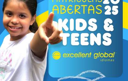 Excellent Global está com vagas para turmas de inglês Kids e Teens em Andradina