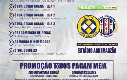 AEA inicia venda de ingressos para estreia na Série A4