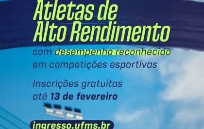 UFMS abre inscrições para Programa Pró-Atleta 2025
