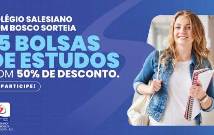 Colégio Salesiano Dom Bosco oferece bolsas de estudo de 50% de desconto